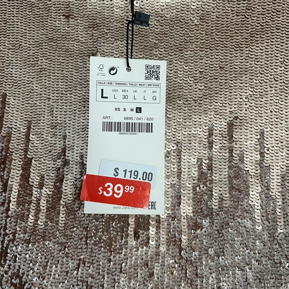 NWT Zara sequins and chiffon skirt size Lrg - Picture 7 of 10